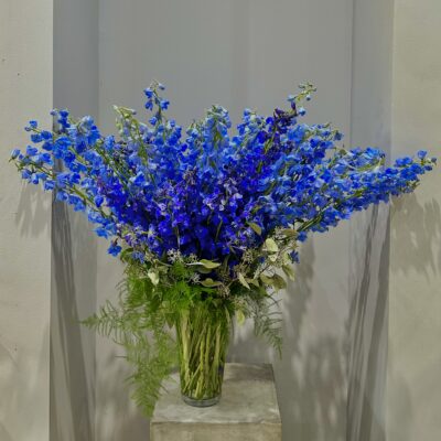 Blue Delphinium Garden Flowers Arrangement Delivery Madison WI